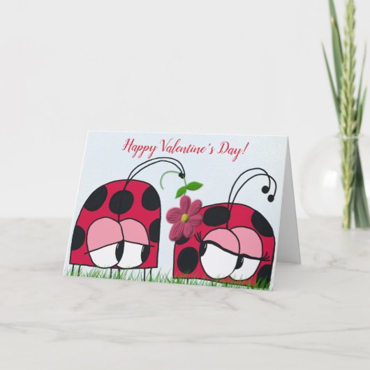 Cute Ladybug Wooking Zijne Nieuwe Liefde Kaart (Voorkant)