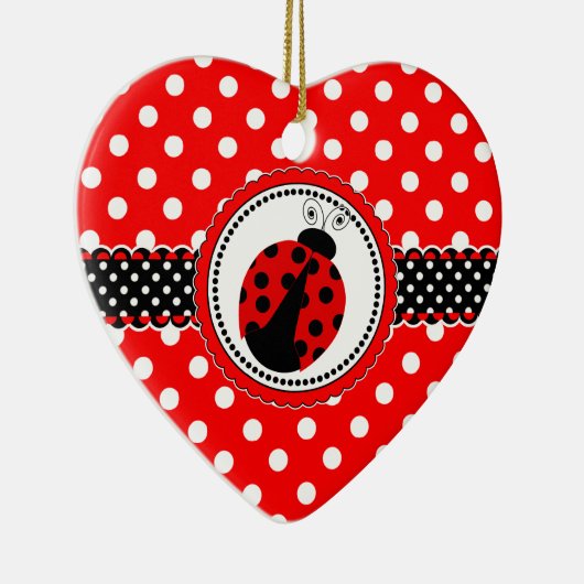 Cute Ladybugs 1e verjaardag Keramisch Ornament (Rechts)