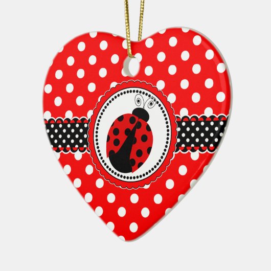 Cute Ladybugs 1e verjaardag Keramisch Ornament (Links)