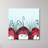 Cute Ladybugs Canvas Afdruk (Voorkant)