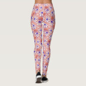 Cute Ladybugs en Daisies roze en blauw Leggings (Achterkant)