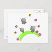 Cute Ladybugs- en Flowers-Briefkaart Briefkaart (Voorkant / Achterkant)