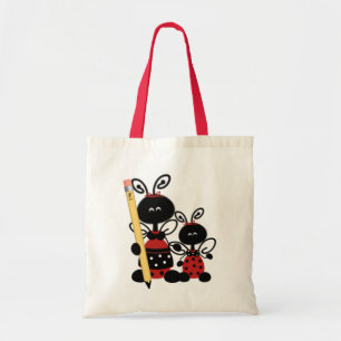 Cute Ladybugs en Pencil Teacher's Canvas tas