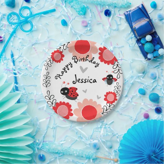 Cute Ladybugs First Birthday Party Bord (Feest)