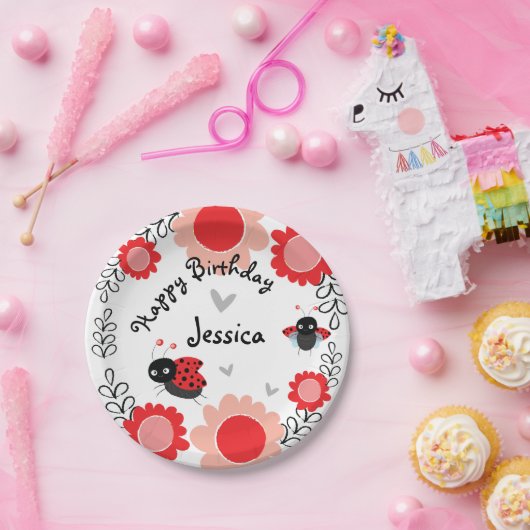 Cute Ladybugs First Birthday Party Bord (Feest)