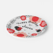 Cute Ladybugs First Birthday Party Bord (Gekanteld)