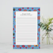 Cute Ladybugs Flowers Hearts Butterflies Briefpapier (Staand voorkant)