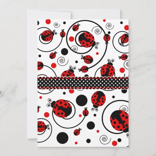 Cute Ladybugs Het is een meisje Baby shower Kaart (Achterkant)