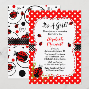 Cute Ladybugs Het is een meisje Baby shower Kaart