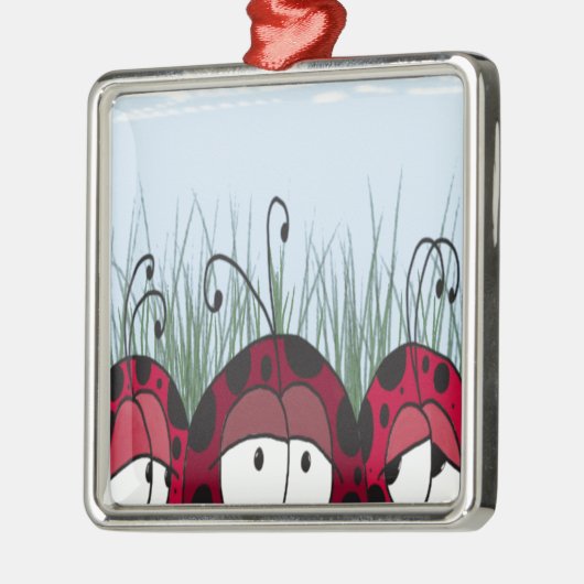 Cute Ladybugs Metalen Ornament (Links)