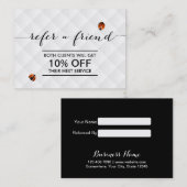 Cute Ladybugs Modern White Quilted Reference Aanbevelingskaartje (Voorkant / Achterkant)