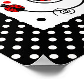 Cute Ladybugs Polka Dots and Swirls Poster (Hoek)