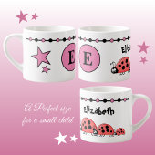 Cute ladybugs roze zwart met sterren espresso kop