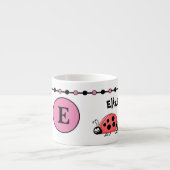 Cute ladybugs roze zwart met sterren espresso kop (Voorkant)