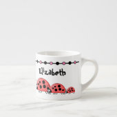 Cute ladybugs roze zwart met sterren espresso kop (Rechts)