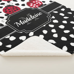 Cute Ladybugs Sherpa Deken