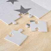 Cute ladybugs stars name grey kids legpuzzel (Zijkant)