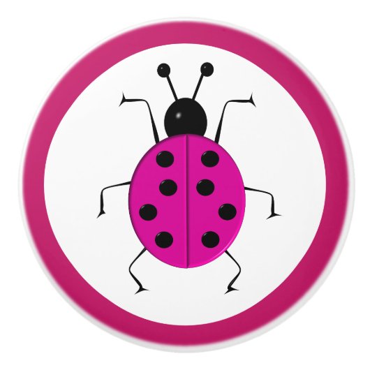 Cute Ladybugs voor kinderen Keramische Knop (Voorkant)