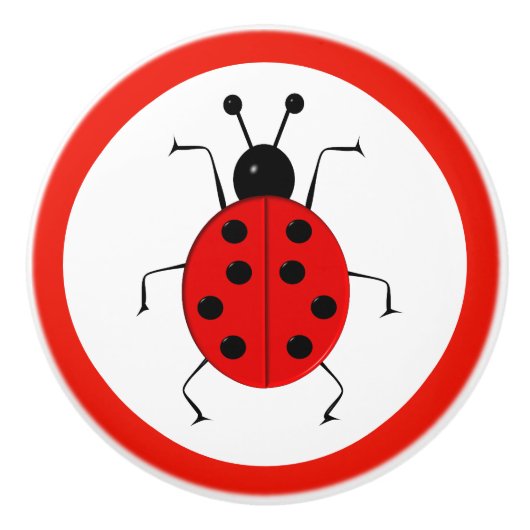 Cute Ladybugs voor kinderen Keramische Knop (Voorkant)