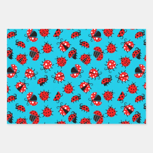 Cute Ladybugs Wrapping Paper Set van 3 (Voorkant)