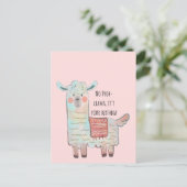 Cute lama, alpaca dier tekening  briefkaart (Staand voorkant)