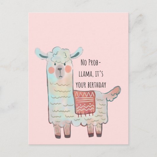 Cute lama, alpaca dier tekening  briefkaart (Voorkant)