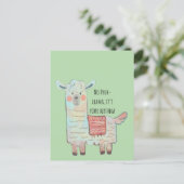 Cute lama, alpaca dier tekening  briefkaart (Staand voorkant)