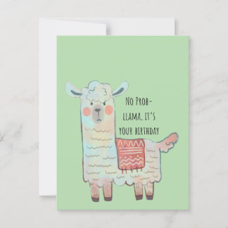 Cute lama, alpaca dier tekening  briefkaart