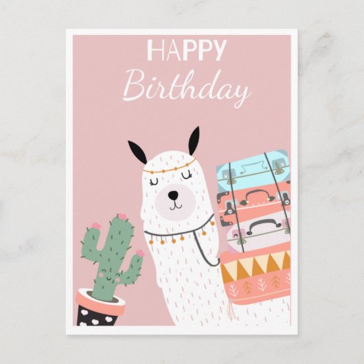 Cute lama ansichtkaart briefkaart (Voorkant)