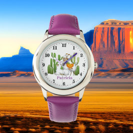 Cute lama en cactus voegen naamhorloge toe horloge