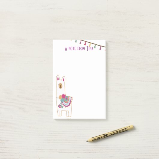 Cute lama- en tasselontwerp post-it® notes (Op bureau)