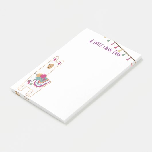 Cute lama- en tasselontwerp post-it® notes (Schuin)