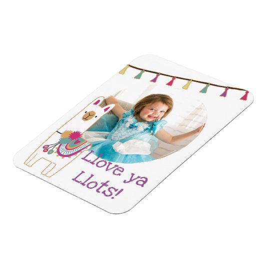 Cute lama en tassels fotoontwerp magneet (Linkerzijde)