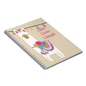 Cute lama en tassels met aangepaste achtergrond notitieboek (Rechterzijde)