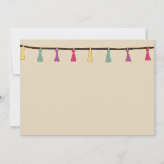 Cute lama- en tassels-ontwerp kaart (Achterkant)