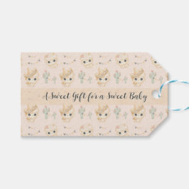 Cute Lama Fiesta Patroon Baby Shower Cadeaubijslag Cadeaulabel