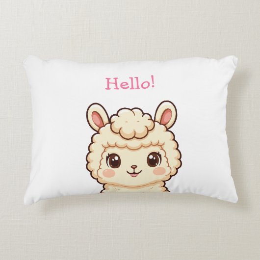 Cute lama illustratie ontwerp accent kussen (Voorkant)