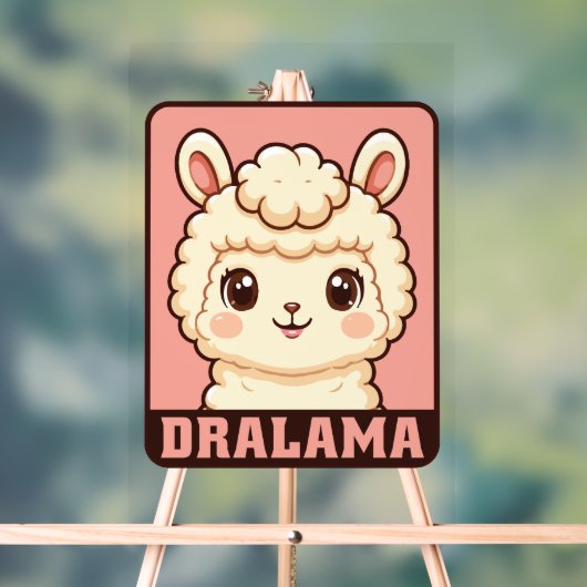Cute lama illustratie ontwerp acryl bord (Neutraal)