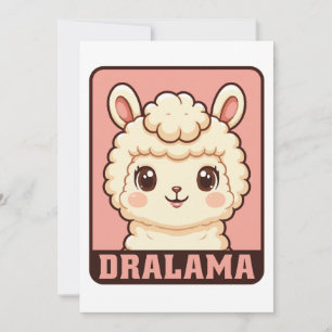 Cute lama illustratie ontwerp bedankkaart