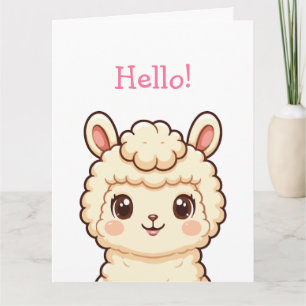 Cute lama illustratie ontwerp bedankkaart
