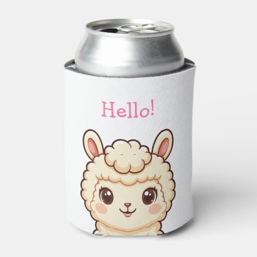 Cute lama illustratie ontwerp blikjeskoeler (Blikje Voorkant)