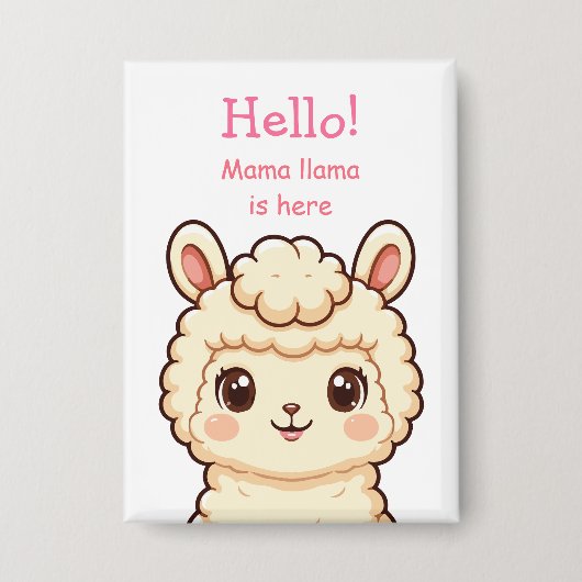 Cute lama illustratie ontwerp button (Voorkant)