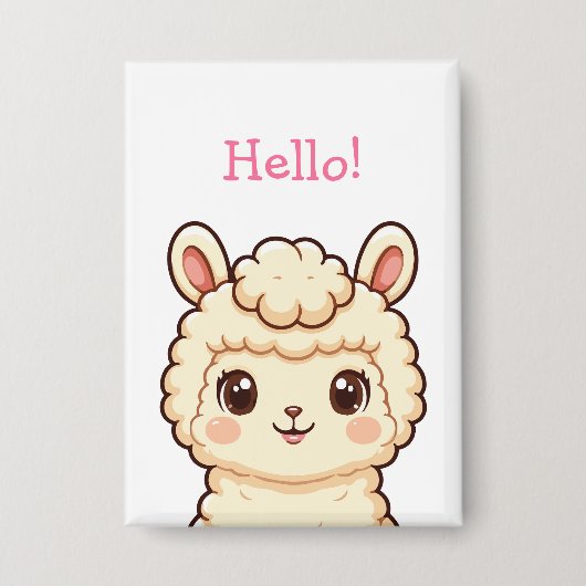 Cute lama illustratie ontwerp button (Voorkant)