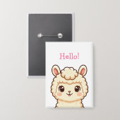 Cute lama illustratie ontwerp button (Voorkant / Achterkant)
