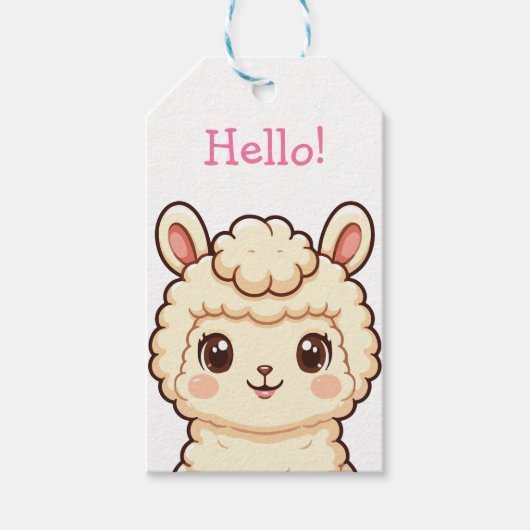 Cute lama illustratie ontwerp cadeaulabel (Voorkant)