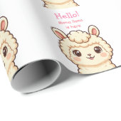 Cute lama illustratie ontwerp cadeaupapier (Rol Hoek)