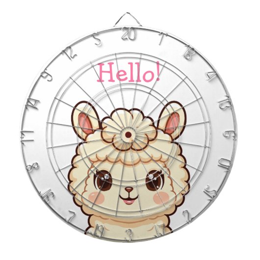 Cute lama illustratie ontwerp dartbord (Voorkant)
