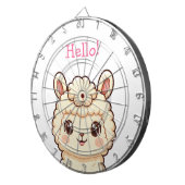 Cute lama illustratie ontwerp dartbord (Voorkant Rechts)