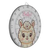 Cute lama illustratie ontwerp dartbord (Voorkant Links)