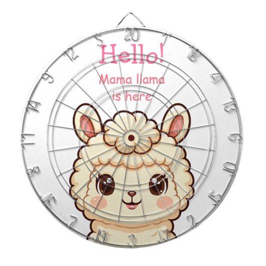 Cute lama illustratie ontwerp dartbord (Voorkant)